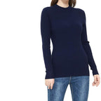 ZLUXURQ Women's Mockneck Long Sleeve Pullover Sweater Homewear Tops Slim Fit