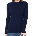 ZLUXURQ Women's Mockneck Long Sleeve Pullover Sweater Homewear Tops Slim Fit