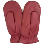 ZLUXURQ Women's Lambskin Leather Mittens Gloves Thick Fleece Lined