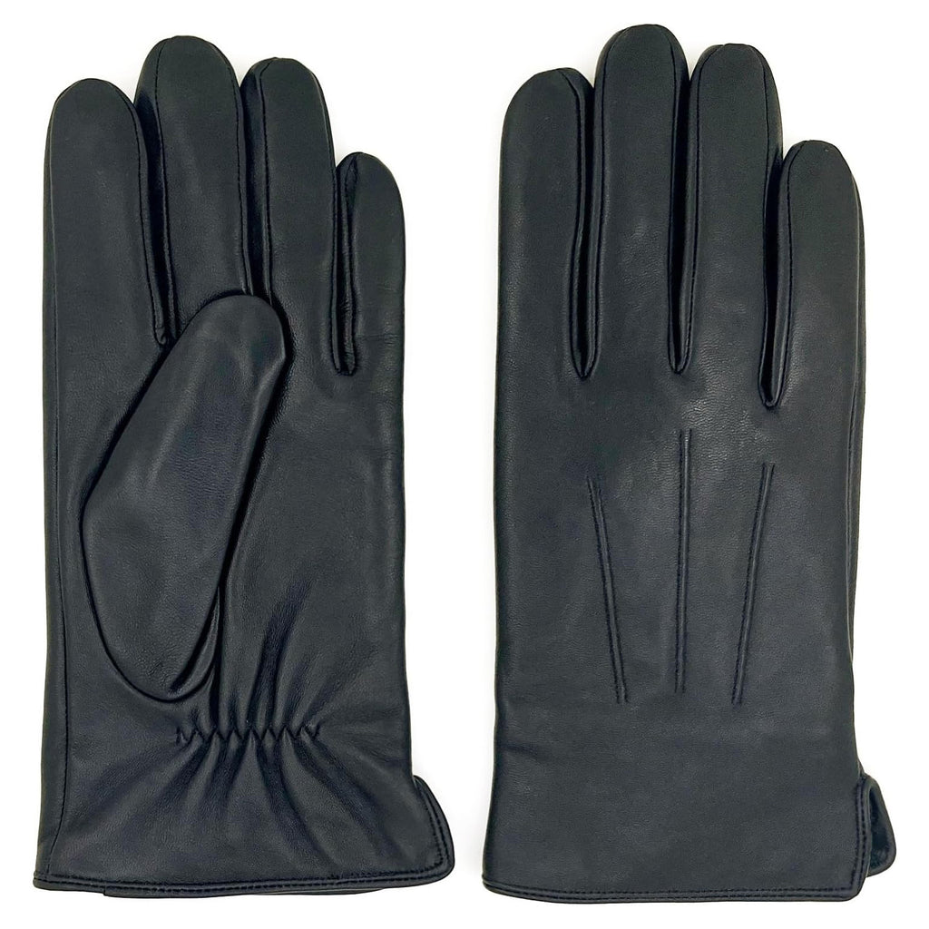 ZLUXURQ Luxury Mens Leather Gloves Cashmere Lined-Soft Comfortable Lambskin Touchsreen