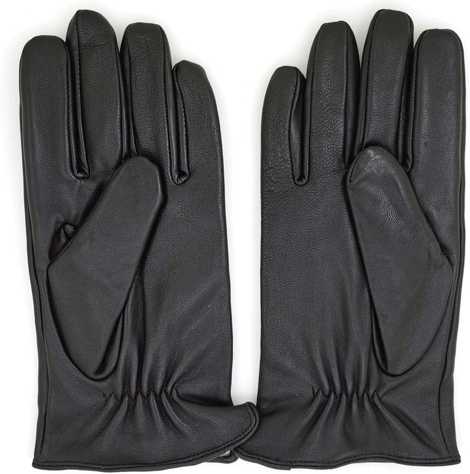 ZLUXURQ Luxury Mens Leather Gloves Cashmere Lined-Soft Comfortable Lambskin Touchsreen