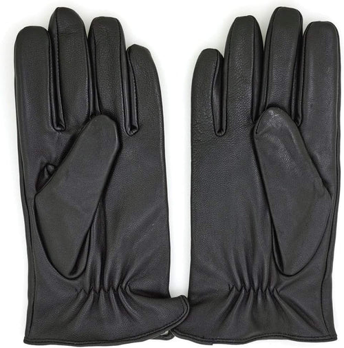 ZLUXURQ Luxury Mens Leather Gloves Cashmere Lined-Soft Comfortable Lambskin Touchsreen