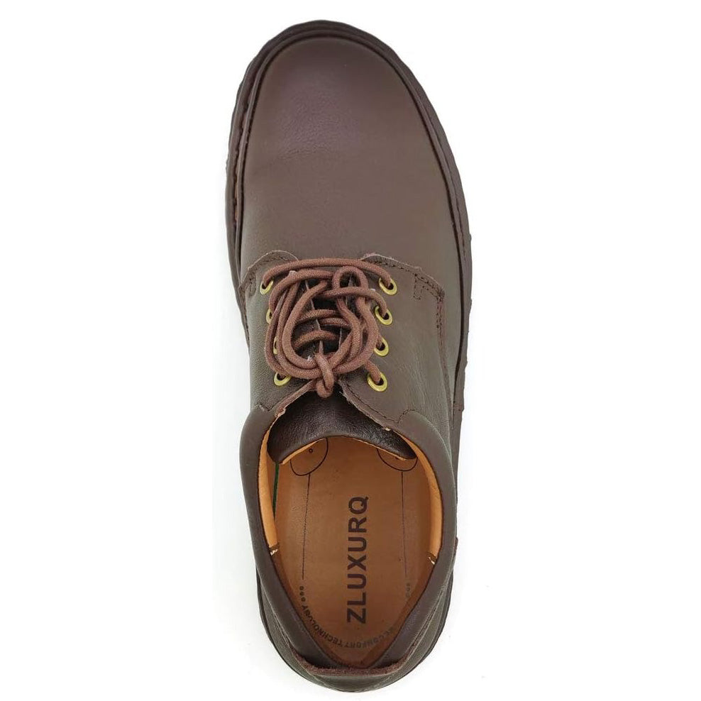 ZLUXURQ Men's Classic Leather Slip-Ons Loafers Simple Casual Walking Shoes