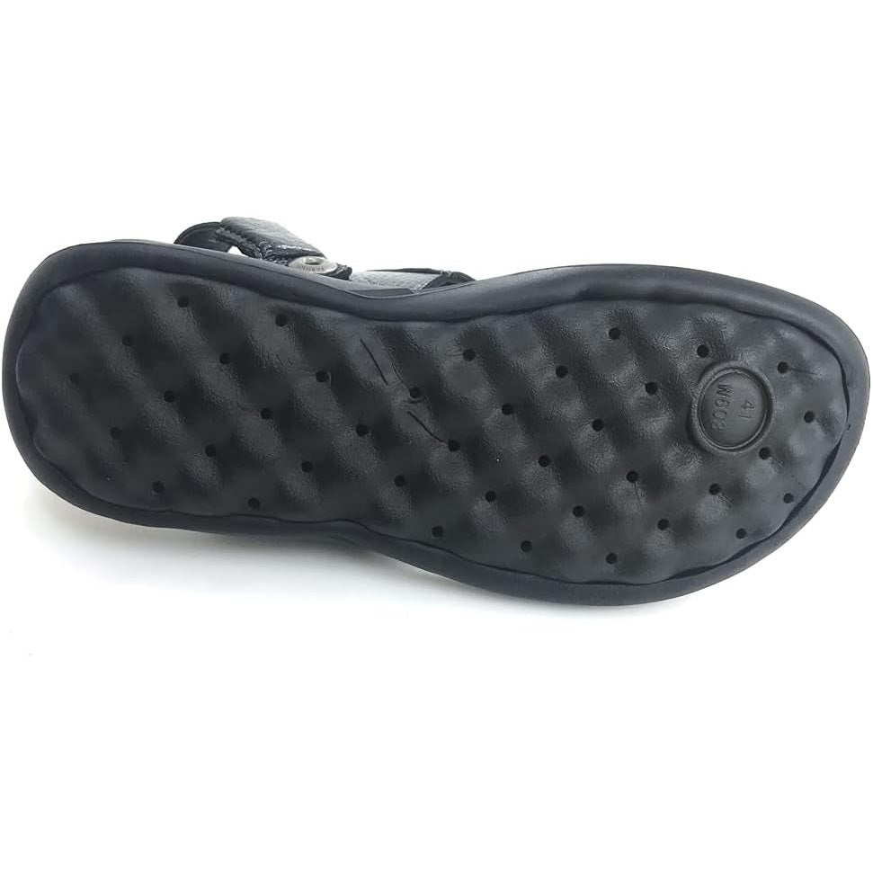 ZLUXURQ Mens leather sandals summer outdoor sports hiking beach leisure slippers