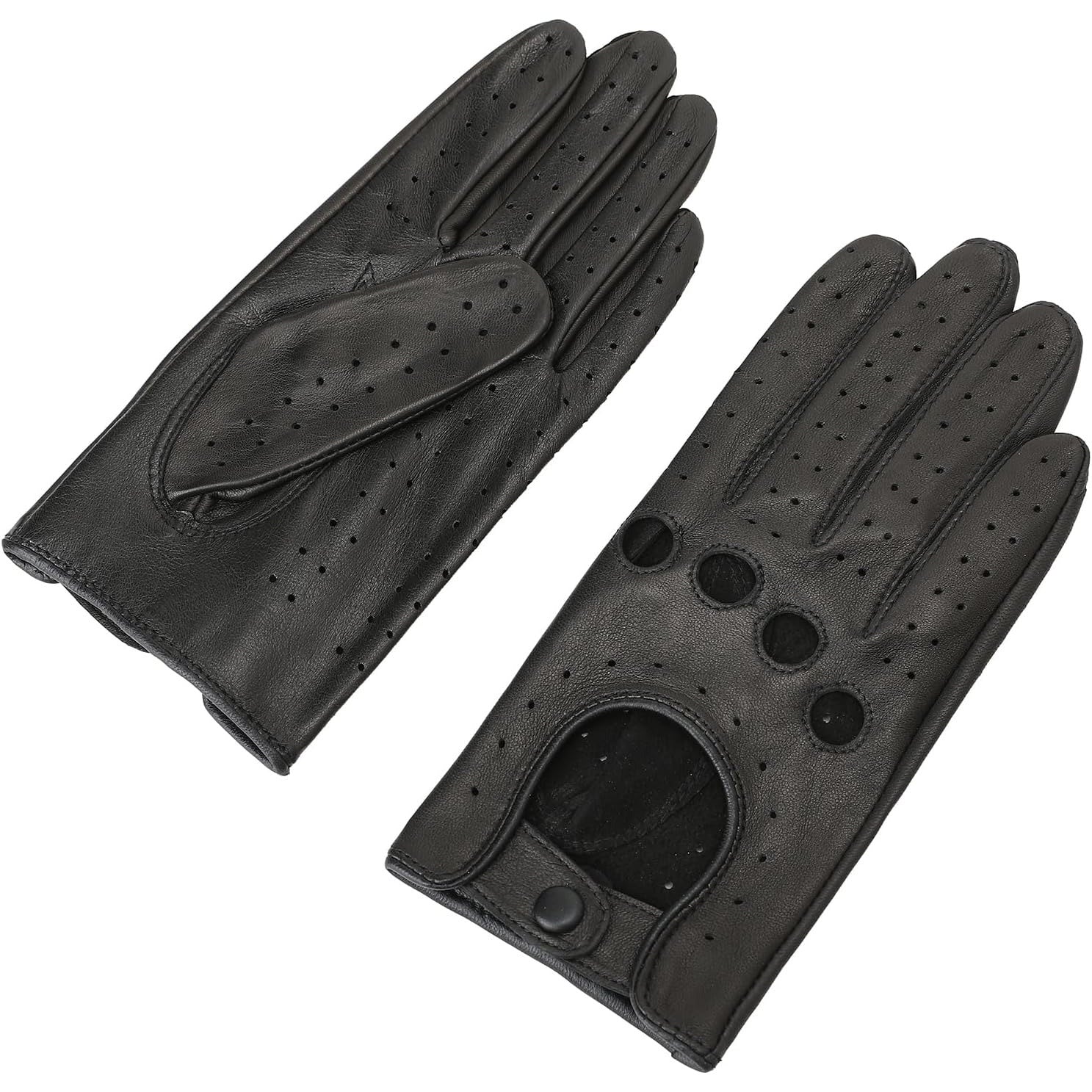 ZLUXURQ Womens Vintage TouchScreen Leather Driving Gloves Unlined -Soft And Thin Quality Italian Lambskin