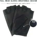 ZLUXURQ Womens Soft and Breathable Fingerless Leather Driving Gloves-Premium Lambskin
