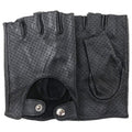 ZLUXURQ Mens Soft and Breathable Fingerless Leather Driving Gloves-Premium Lambskin