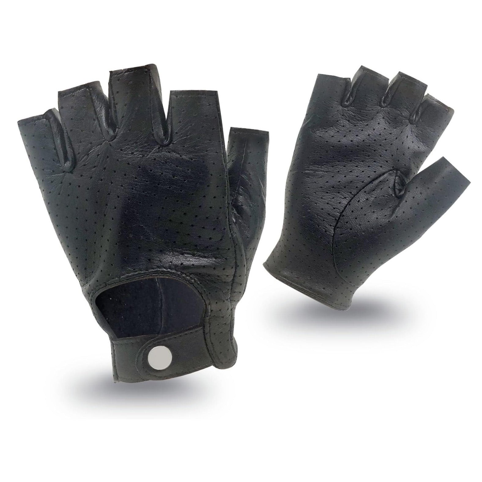 ZLUXURQ Mens Soft and Breathable Fingerless Leather Driving Gloves-Premium Lambskin