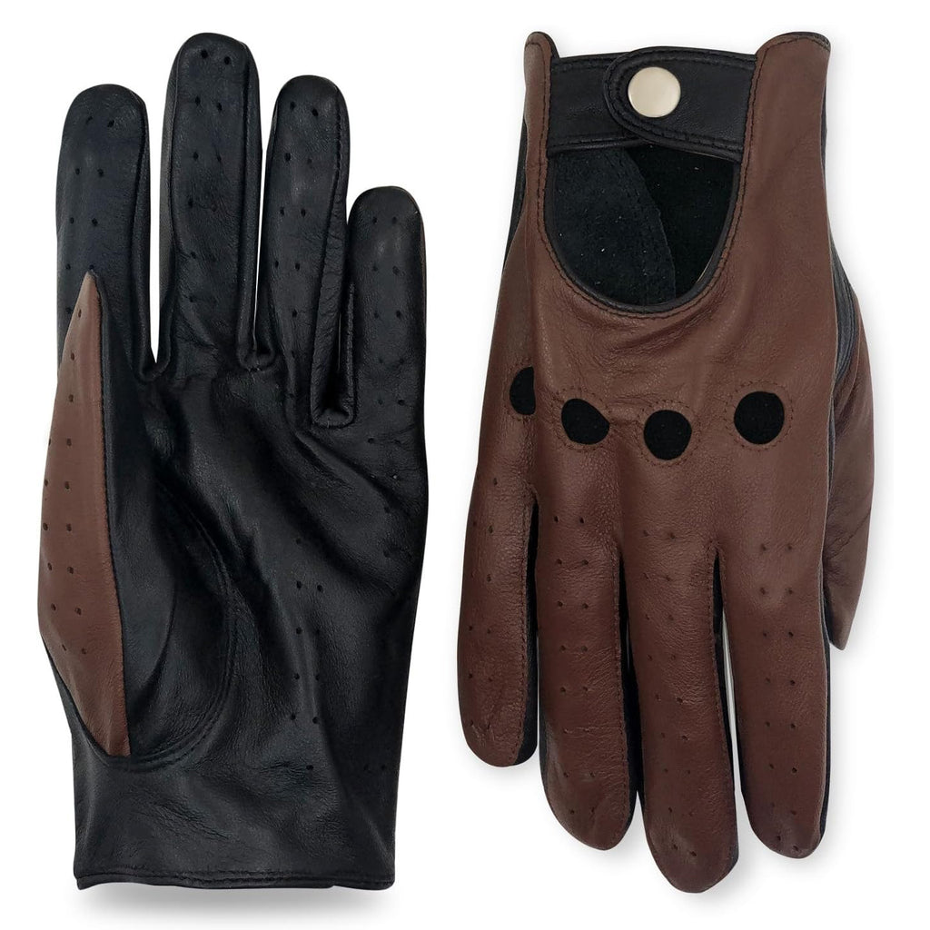 ZLUXURQ Mens Touchscreen Professional Leather Driving Gloves Unlined -Soft and Thin Italian Lambskin