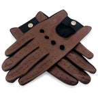 ZLUXURQ Mens Touchscreen Professional Leather Driving Gloves Unlined -Soft and Thin Italian Lambskin